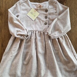 Beige Girls Dress Ettie H Boutique Brand